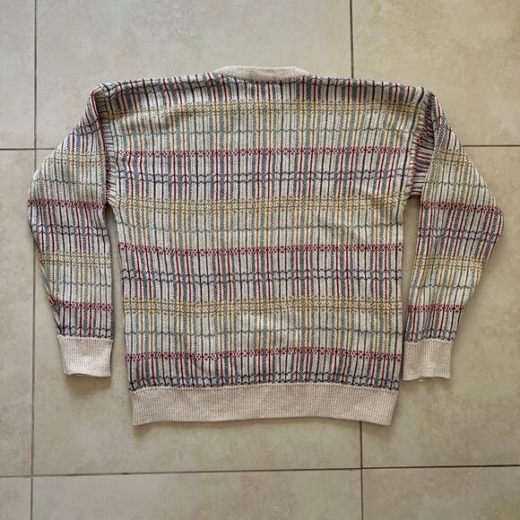 Vintage Claiborne Multicolored Crew Neck Knit Pullover Sweater Size L - Picture 3 of 14